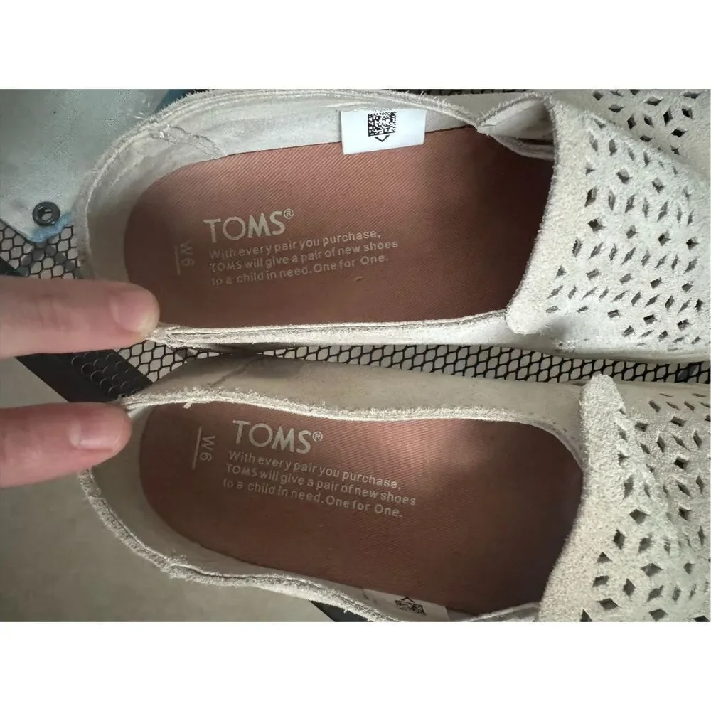 TOMS Shoes Toms Sunset Birch Suede Mosaic‎ Tile Slip On Womens size 6